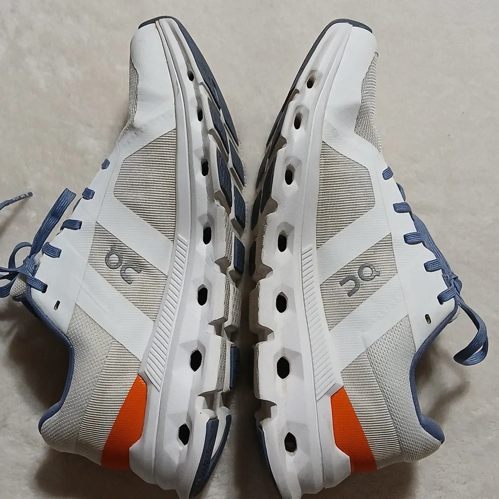 On Cloudrunner Undyed White/Flame Running Training Shoes Size 8.5 Womans - Picture 3 of 9